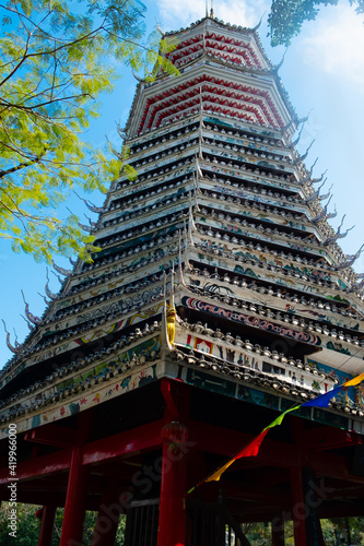 Chinese traditional architecture tower pagoda