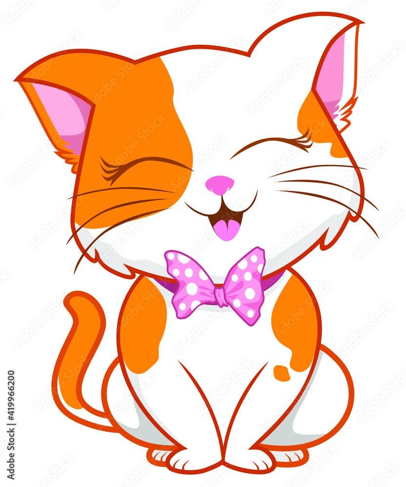 Obraz premium Cat cartoon mascot in vector