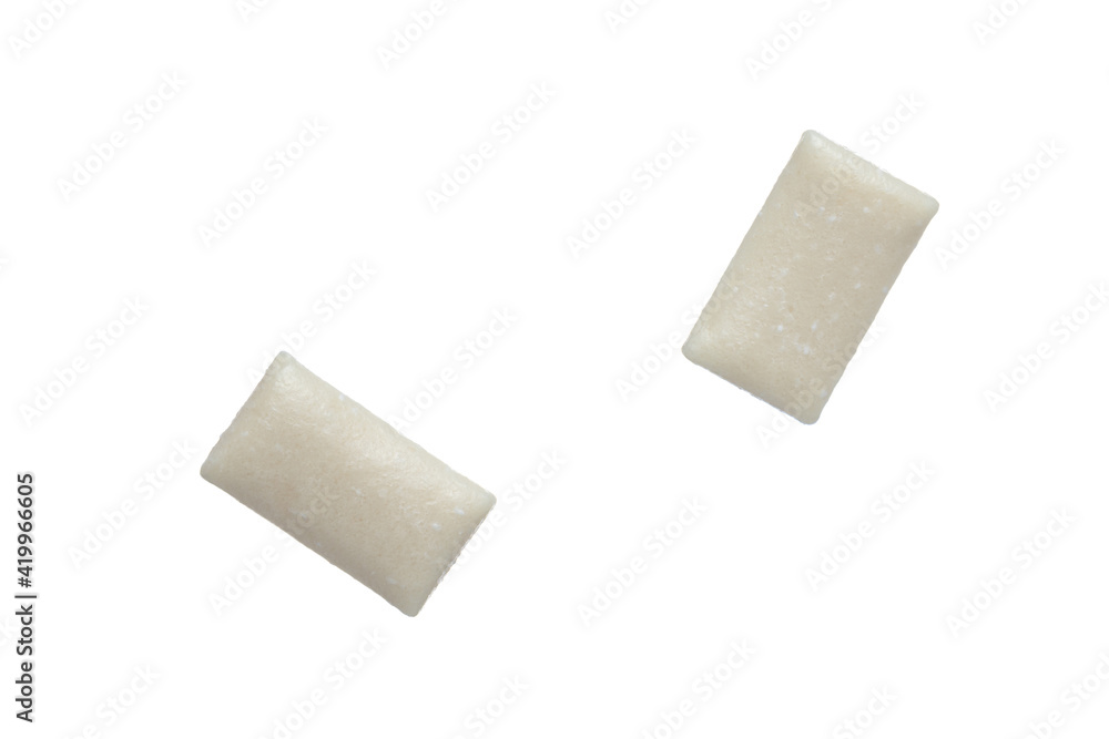 Nicotine chewing gum on a white background. Nicotine chewing gums to