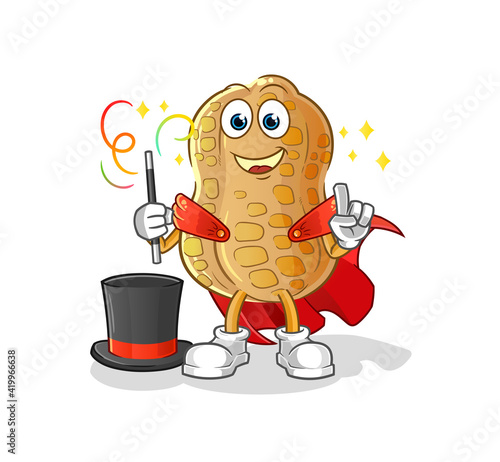 peanut magician illustration. character vector