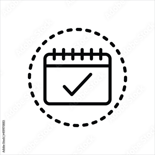 Black line icon for appointment