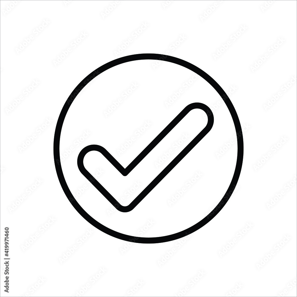 Black line icon for checked Black line icon for checked