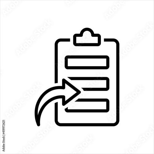 Black line icon for retrieved