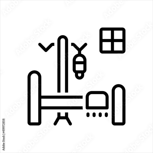 Black line icon for ward