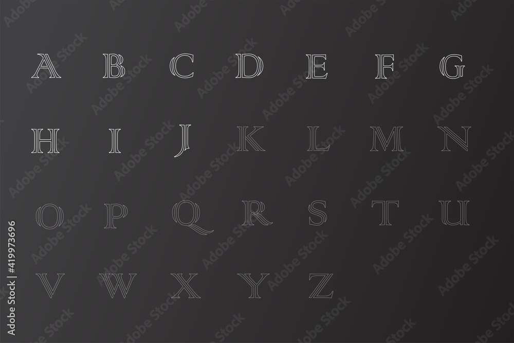 28 modern letter custom with silver color 28 modern letter custom with silver color