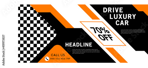 Drive luxury car banner design vector illustration