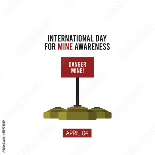 vector graphic of international day for mine awareness good for mine awareness celebration. flat design. flyer design.flat illustration.