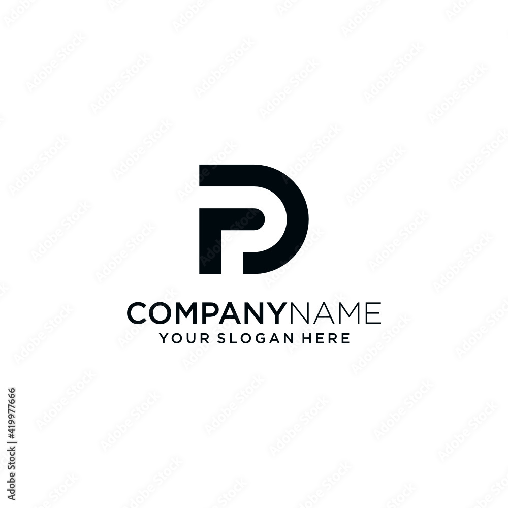 Premium vector abstract modern PD letter logo design