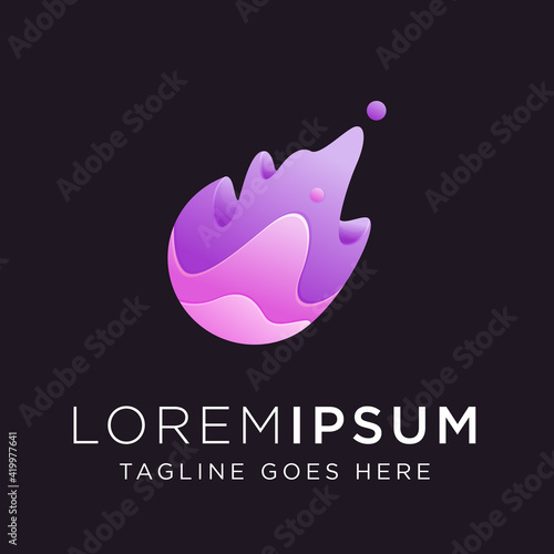 meteor gradient logo vector