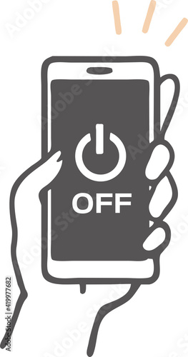 電源オフのスマートフォンのイラスト素材