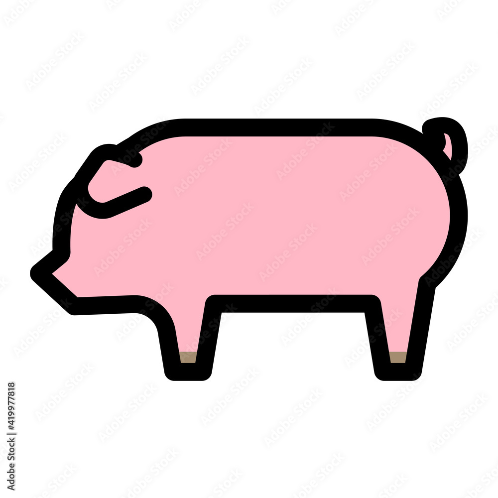 シンプルでかわいい豚のイラスト Stock Vector Adobe Stock