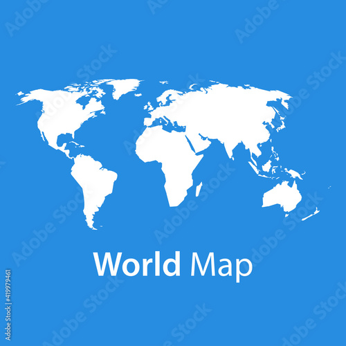 Illustration vector graphic of world map on blue background