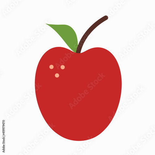 Apple vector icon. Stylish isolated apple fruit illustration in flat style on white background