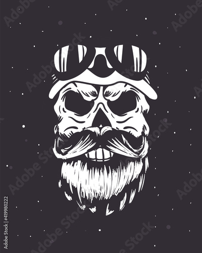 skull with mustache