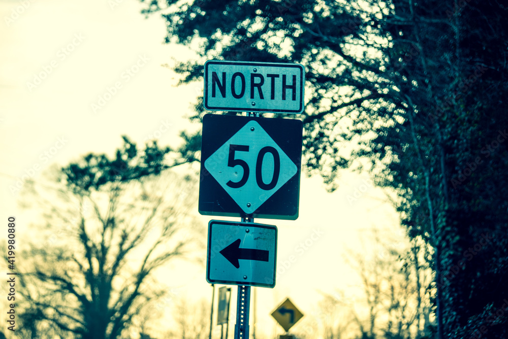 Fototapeta premium Highway 50 Road Sign