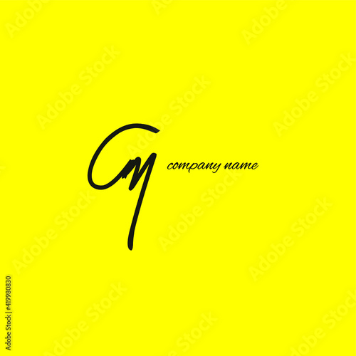cn c n Initial handwriting or handwritten logo for identity with beauty monogram and elegant logo design