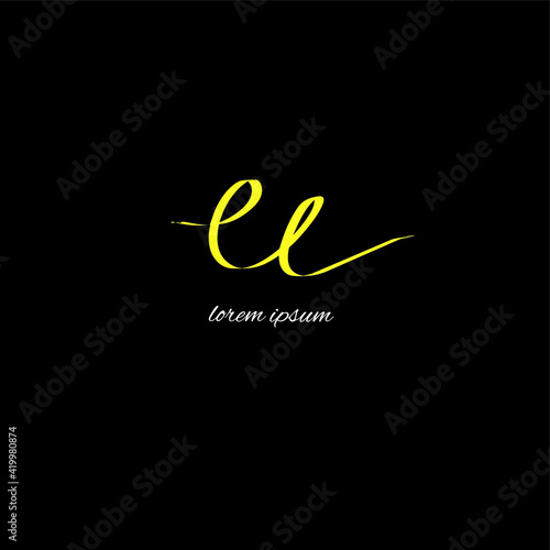 ee e e Initial handwriting or handwritten logo for identity with beauty monogram and elegant logo design