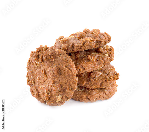 Oatmeal Raisin Cookie isolated on a white background