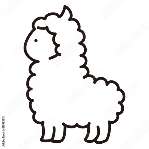 アルパカ　かわいいイラスト