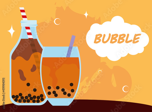 Orange bubble drinks