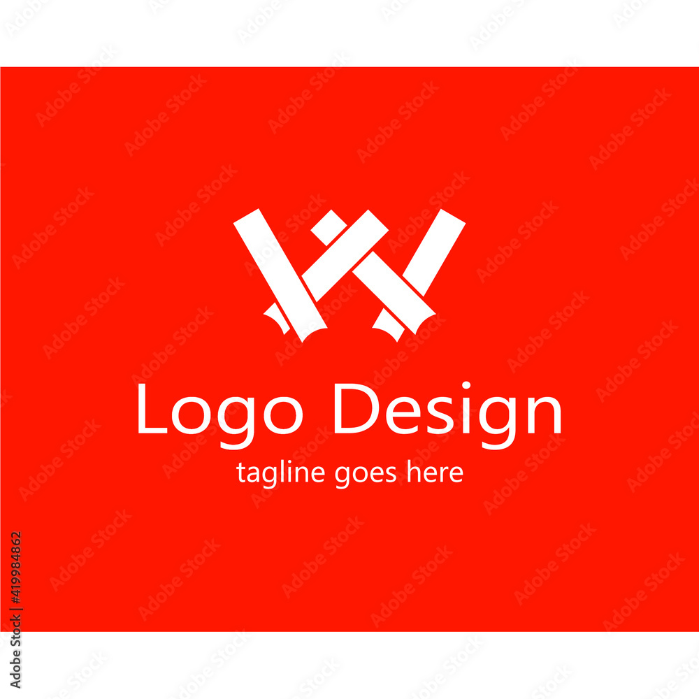 Obraz premium abstract logo combined squares forming the letter W