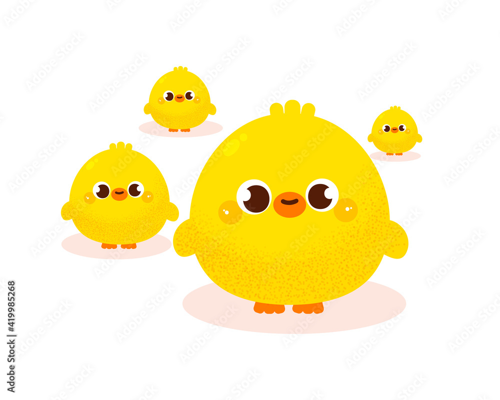 Cute baby duck and friend cartoon illustration Cute baby duck and friend cartoon illustration