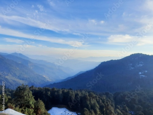 mountains and clouds