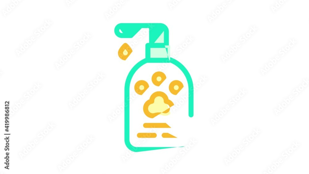 dog paw cream color icon animation dog paw cream color icon animation