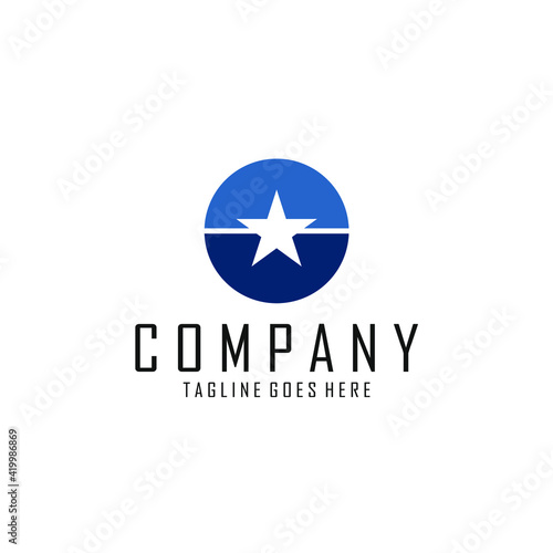 Free Download star symbol in the center of a blue circle - GFXLoad