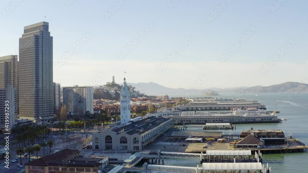 Aerial: view of the city of San Francisco, drone view Aerial: view of the city of San Francisco, drone view