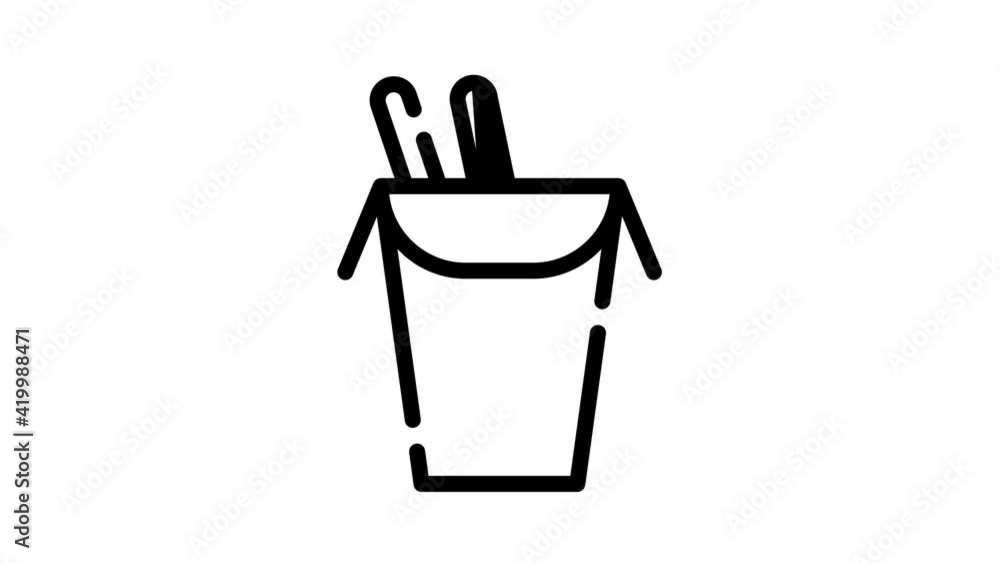 asian food box black icon animation asian food box black icon animation