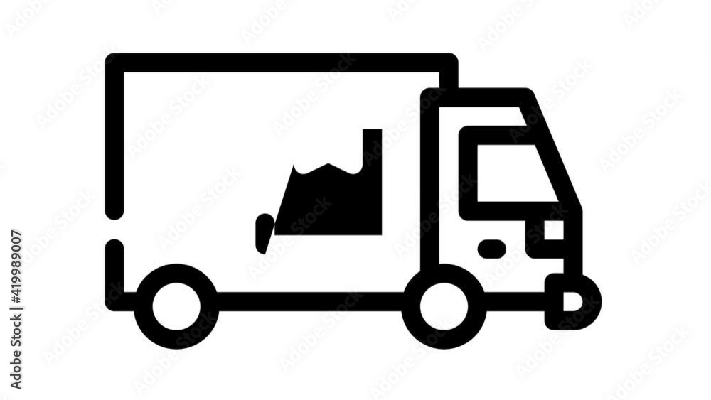 truck cargo delivering glyph icon animation truck cargo delivering glyph icon animation