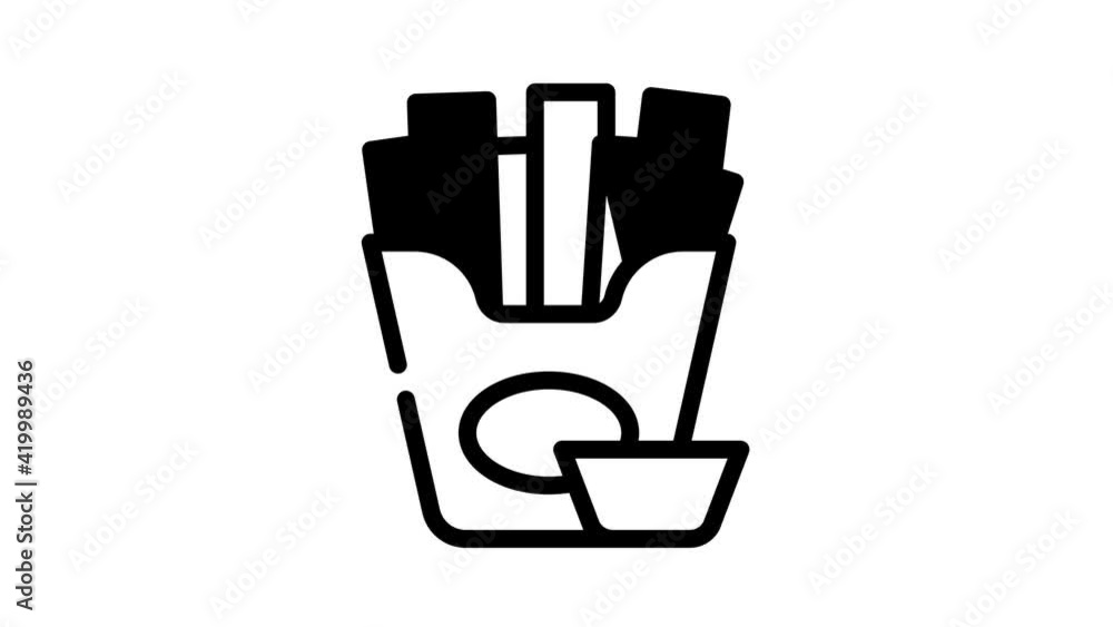 fried potato glyph icon animation fried potato glyph icon animation