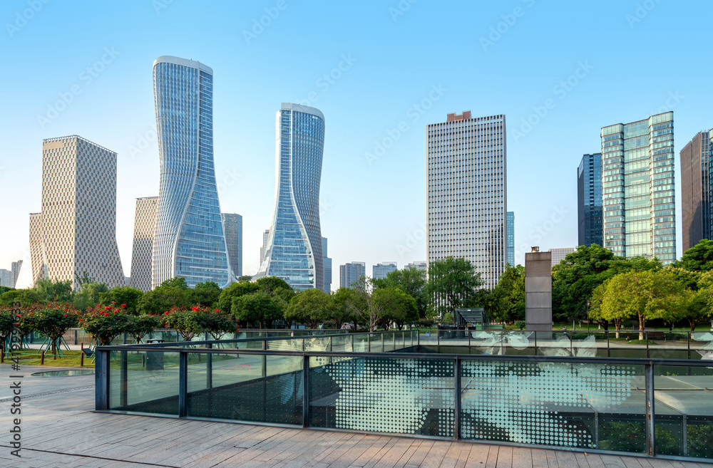 Fototapeta premium Modern buildings in Hangzhou China