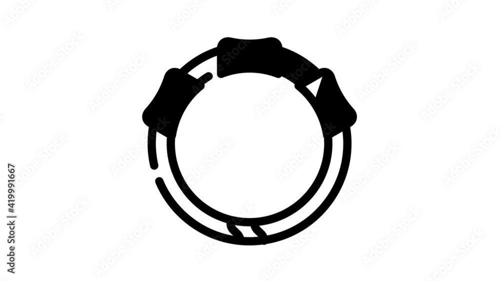 collar with gps tracker for cat black icon animation collar with gps tracker for cat black icon animation