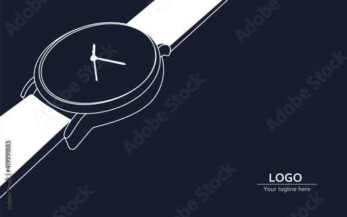 watch-shaped line art illustration background, suitable for backgrounds, banners, screen printing cardboard boxes related to watches