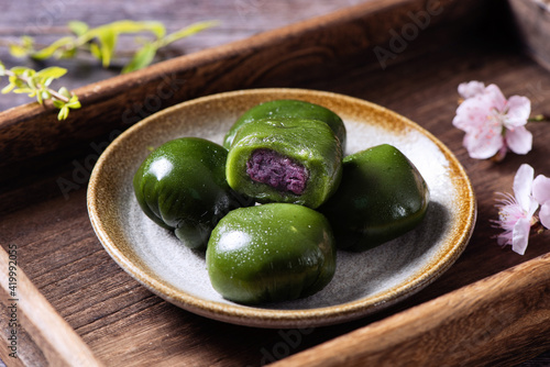 Canvas Print china Sweet Green Rice Ball,Qingming festival fruit