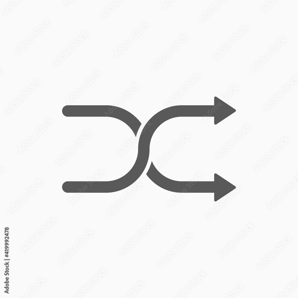 shuffle icon, change order vector, random sign illustration shuffle icon, change order vector, random sign illustration