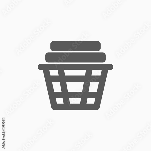 laundry basket icon, clothes basket vector