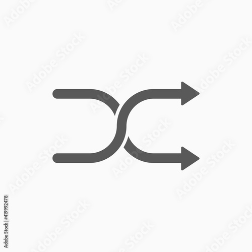 shuffle icon, change order vector, random sign illustration