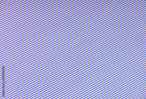 Close up of white and blue striped textile background.