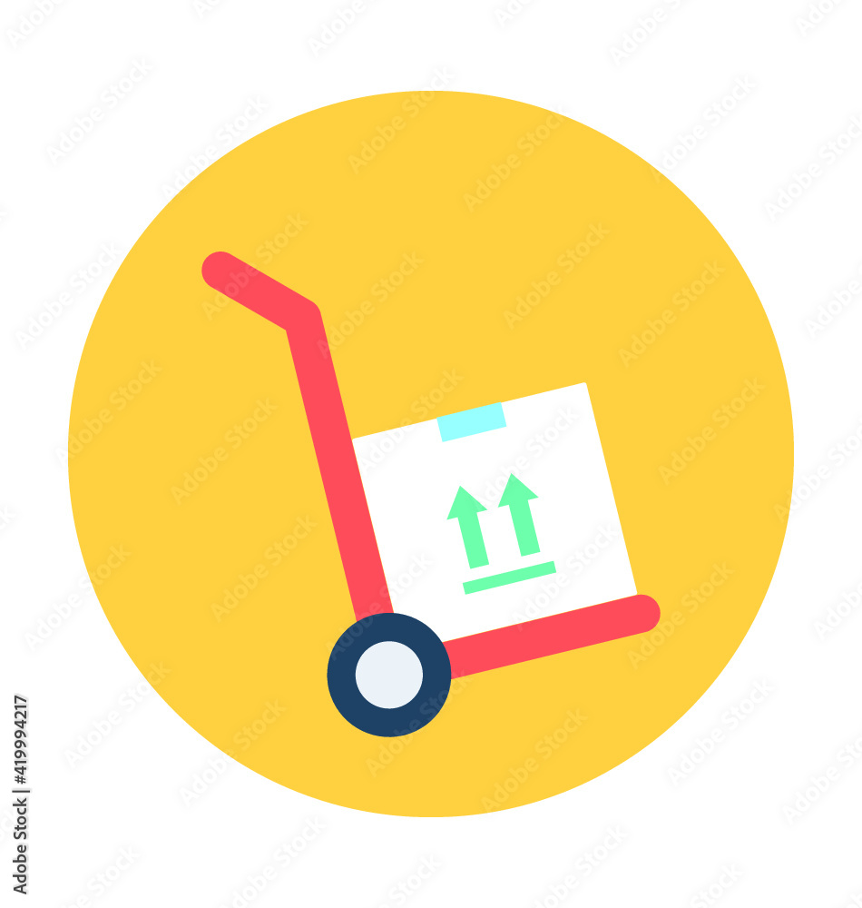 Hand Trolley Vector Icon Hand Trolley Vector Icon