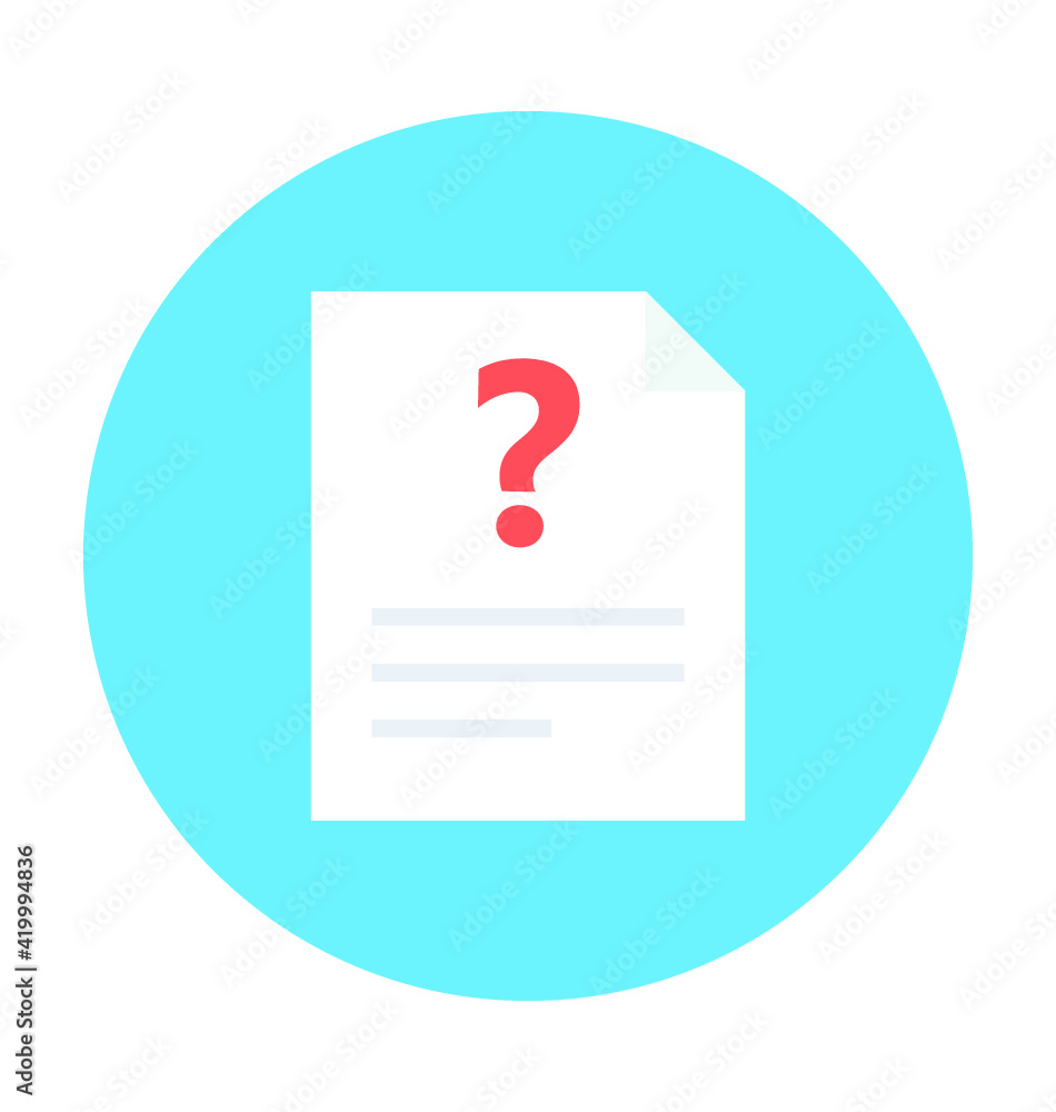 Question Sheet Vector Icon Question Sheet Vector Icon
