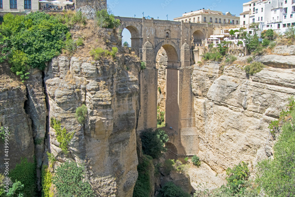 New bridge, most important and most visited monument in Ronda, Malaga, Andalusia, Spain