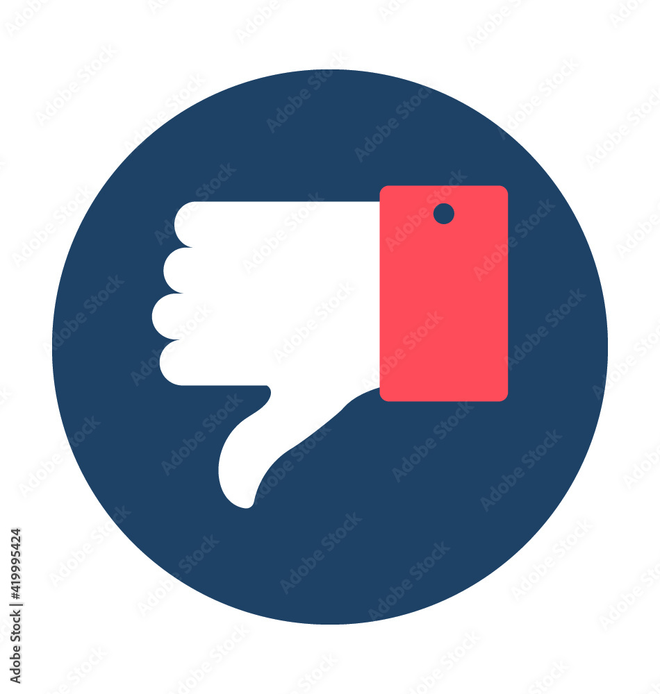 Thumb Down Vector Icon Thumb Down Vector Icon