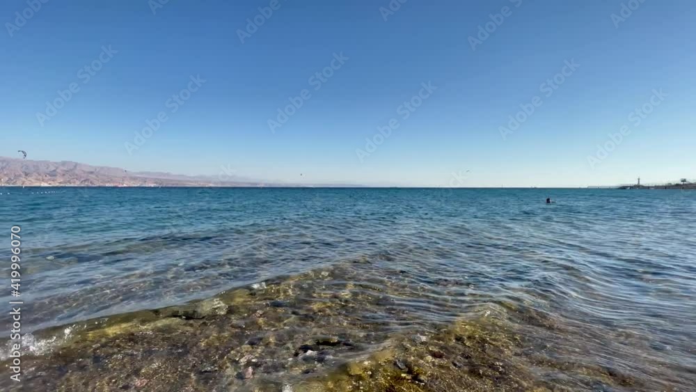View of the Red Sea from the coral beach in Eilat, Israel View of the Red Sea from the coral beach in Eilat, Israel