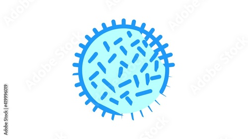 unhealthy bacteria color icon animation photo