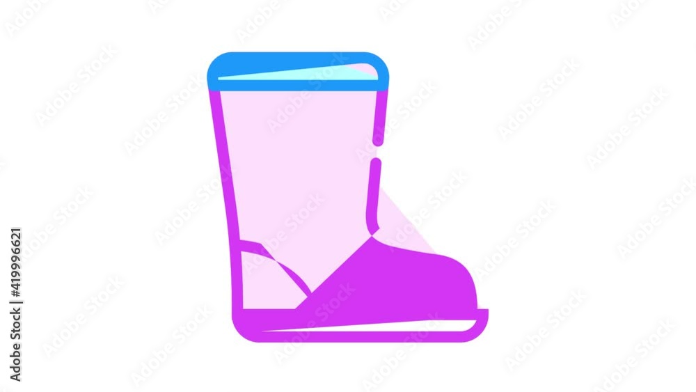 waterproof boot color icon animation waterproof boot color icon animation