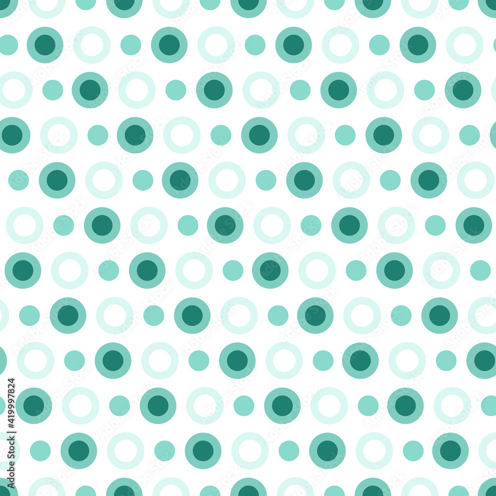 Decorative seamless pattern vector of many circles. Abstract blue polka dots pattern. Endless geometric repeat illustration for greeting card, invitation, wallpaper, wrapping paper, fabric, packaging
