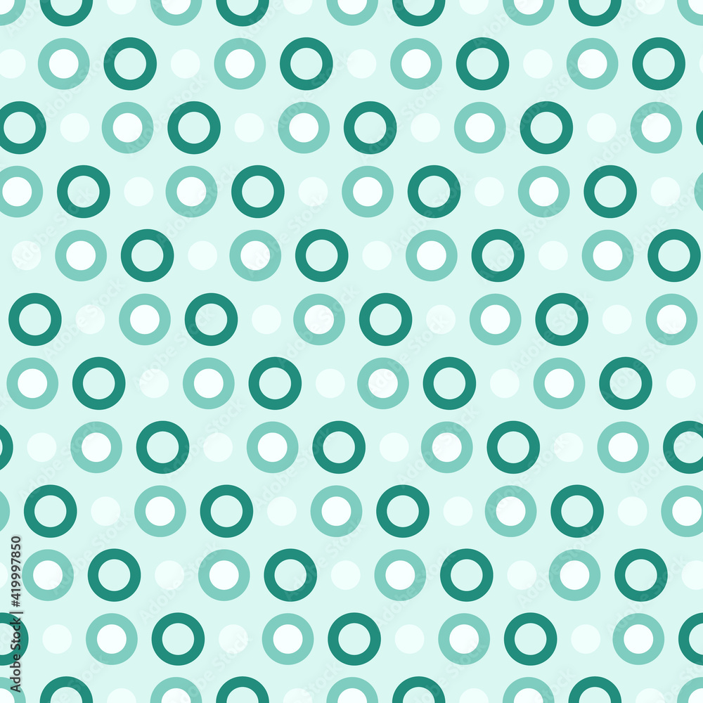 Decorative seamless pattern vector of many circles. Abstract blue polka dots pattern. Endless geometric repeat illustration for greeting card, invitation, wallpaper, wrapping paper, fabric, packaging